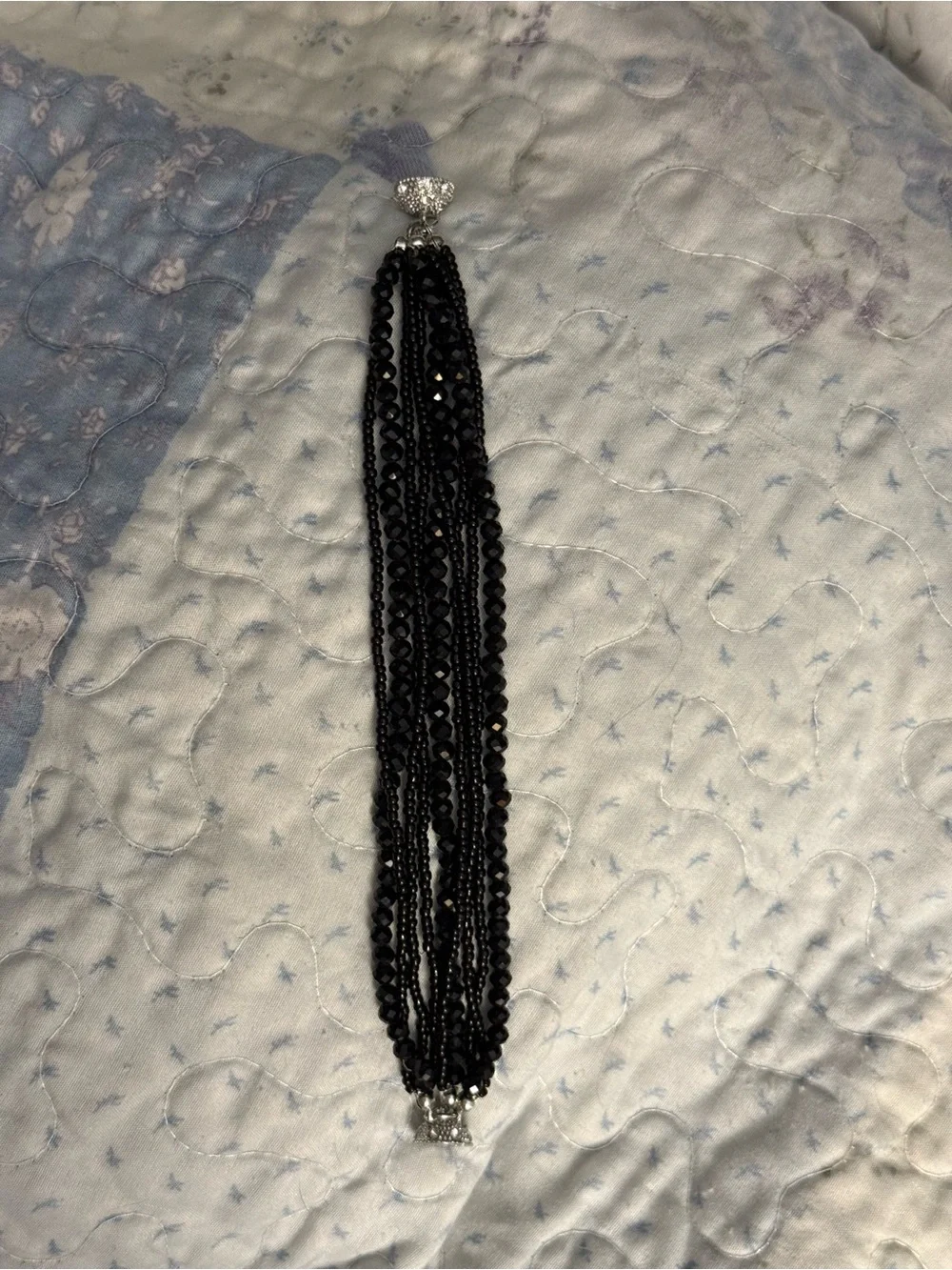 NWT-Crystal bead bracelet with pave magnetic clasp